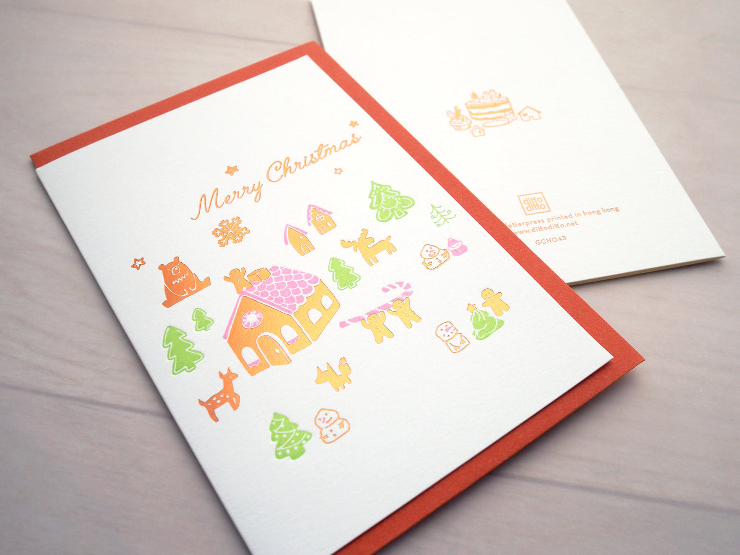 gingerbread cookies - letterpress christmas card - Ditto Ditto
