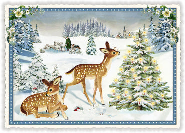 Christmas tree and deers - PK1052