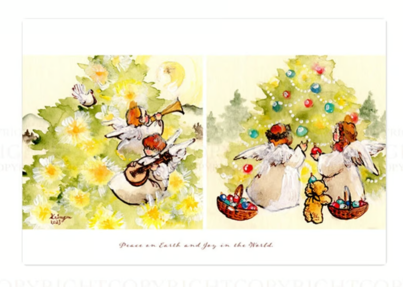 Peace and Joy ( A: playing music) - Krimgen postcard