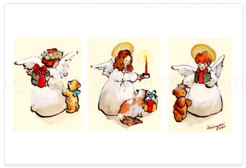 Three Angels with gifts - Krimgen postcard