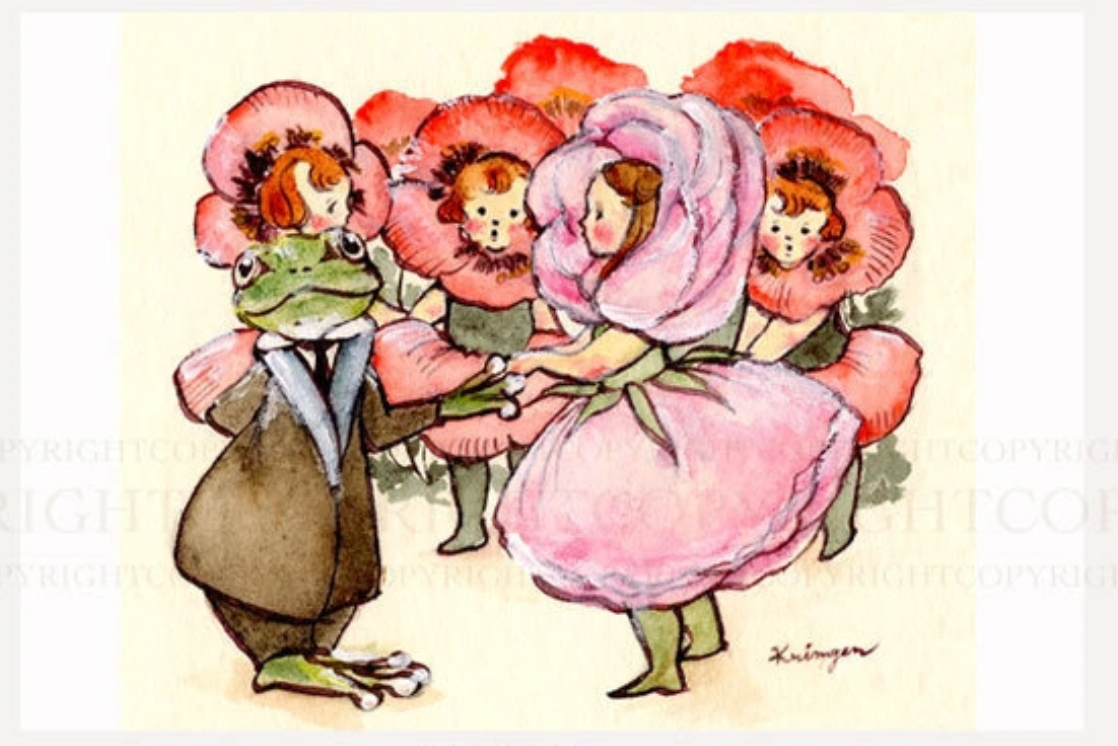 Cypress and Red Poppy - Krimgen postcard