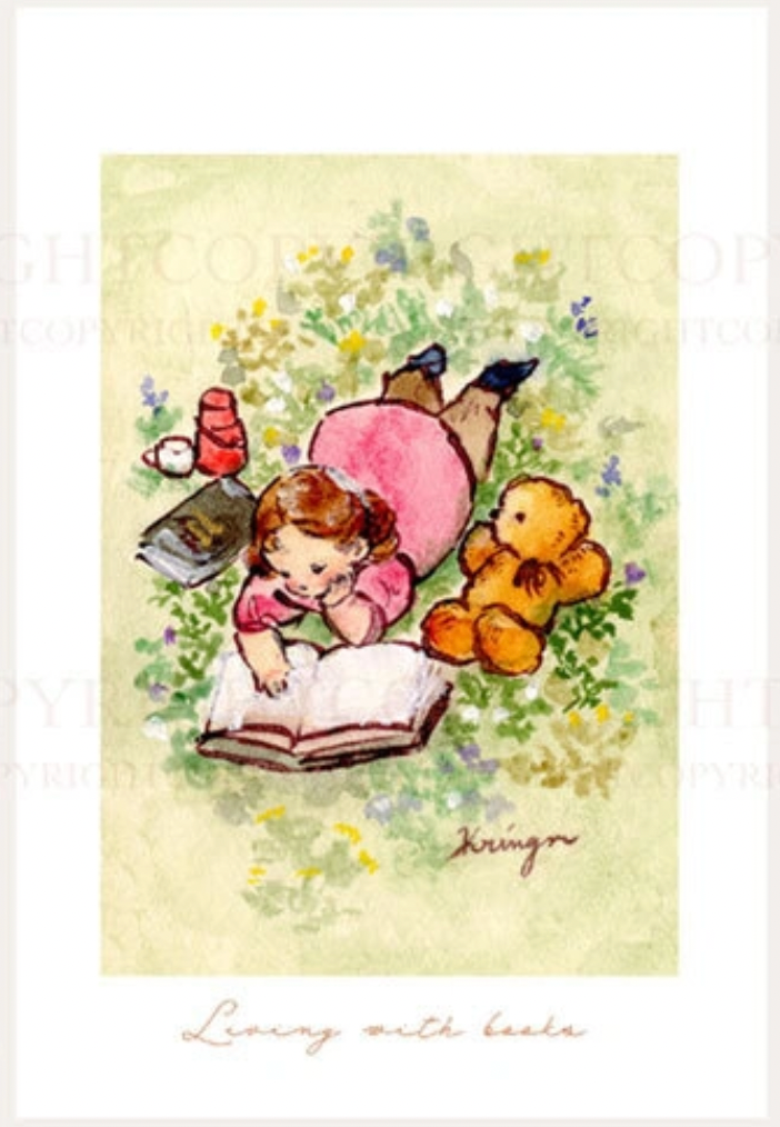 Living with books - Krimgen postcard