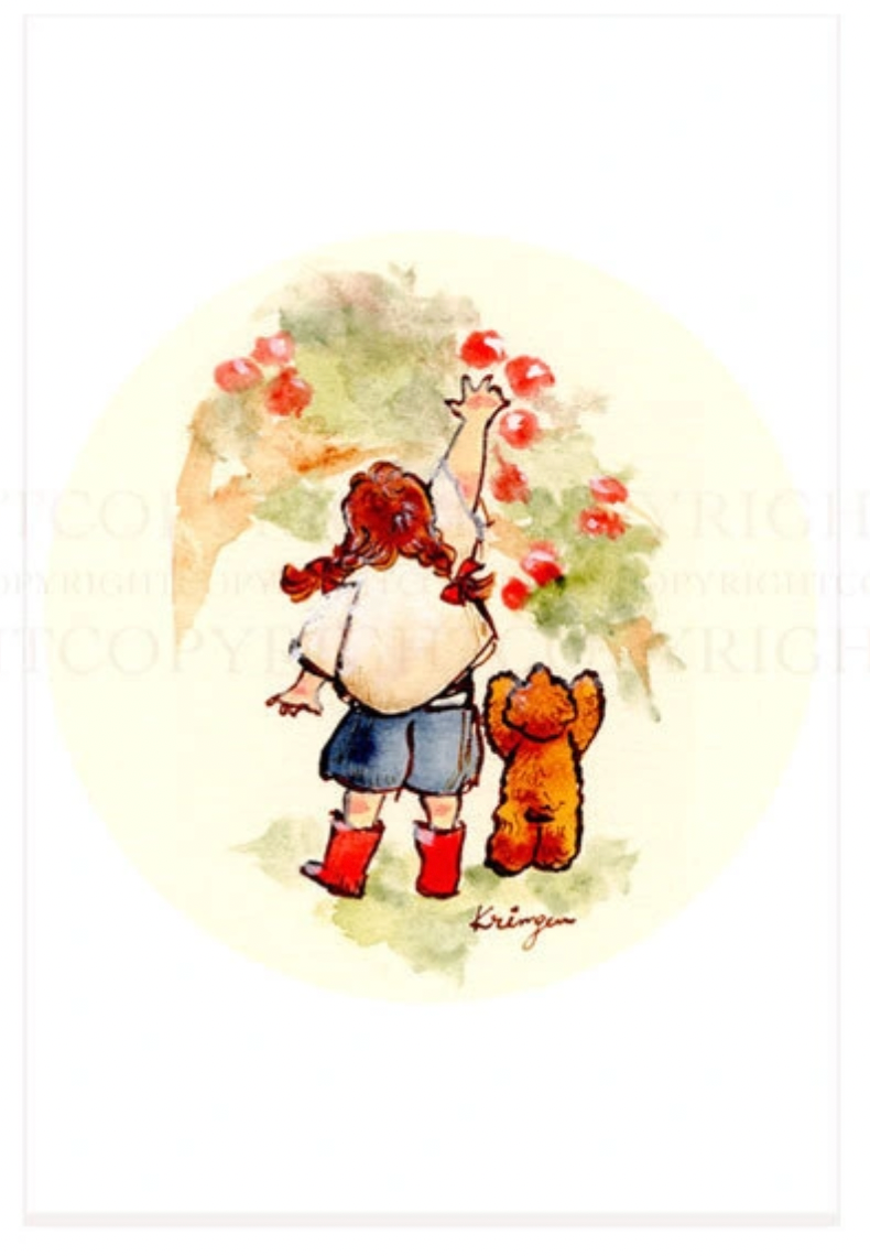 Red Apple Girl - Krimgen postcard