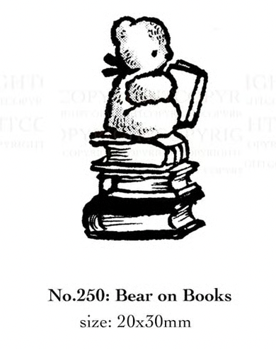 Bear on Books - Krimgen Rubber Stamp