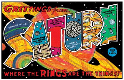Greetings From Saturn. Where Rings Are The Thing - Visual Vacations postcard