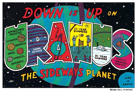 Down Is Up On Uranus. The Sideways Planet - Visual Vacations postcard