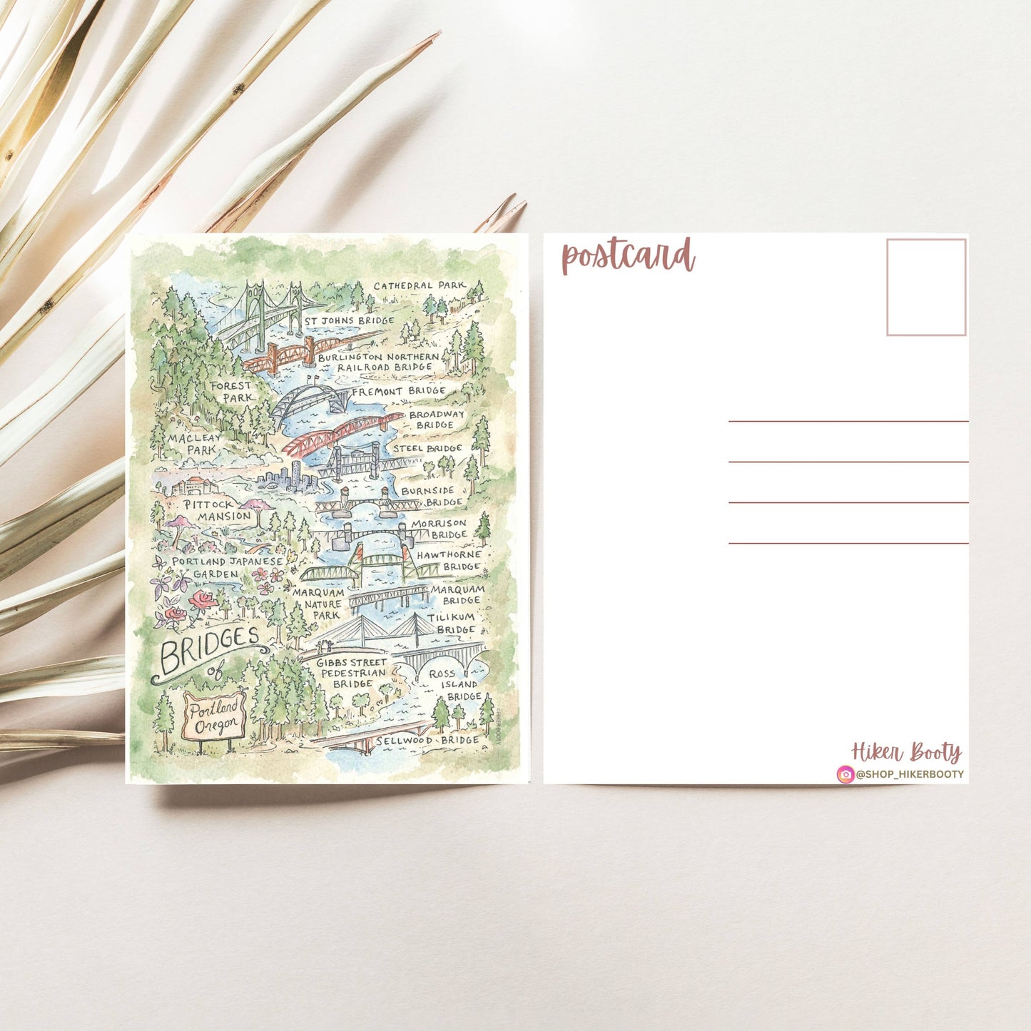 Portland Oregon Bridges - Hiker Booty Postcard