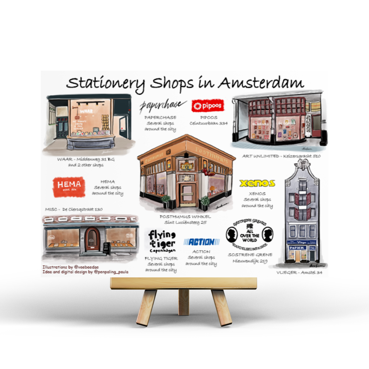 Stationery Shops in Amsterdam - Penpaling Paula Postcard