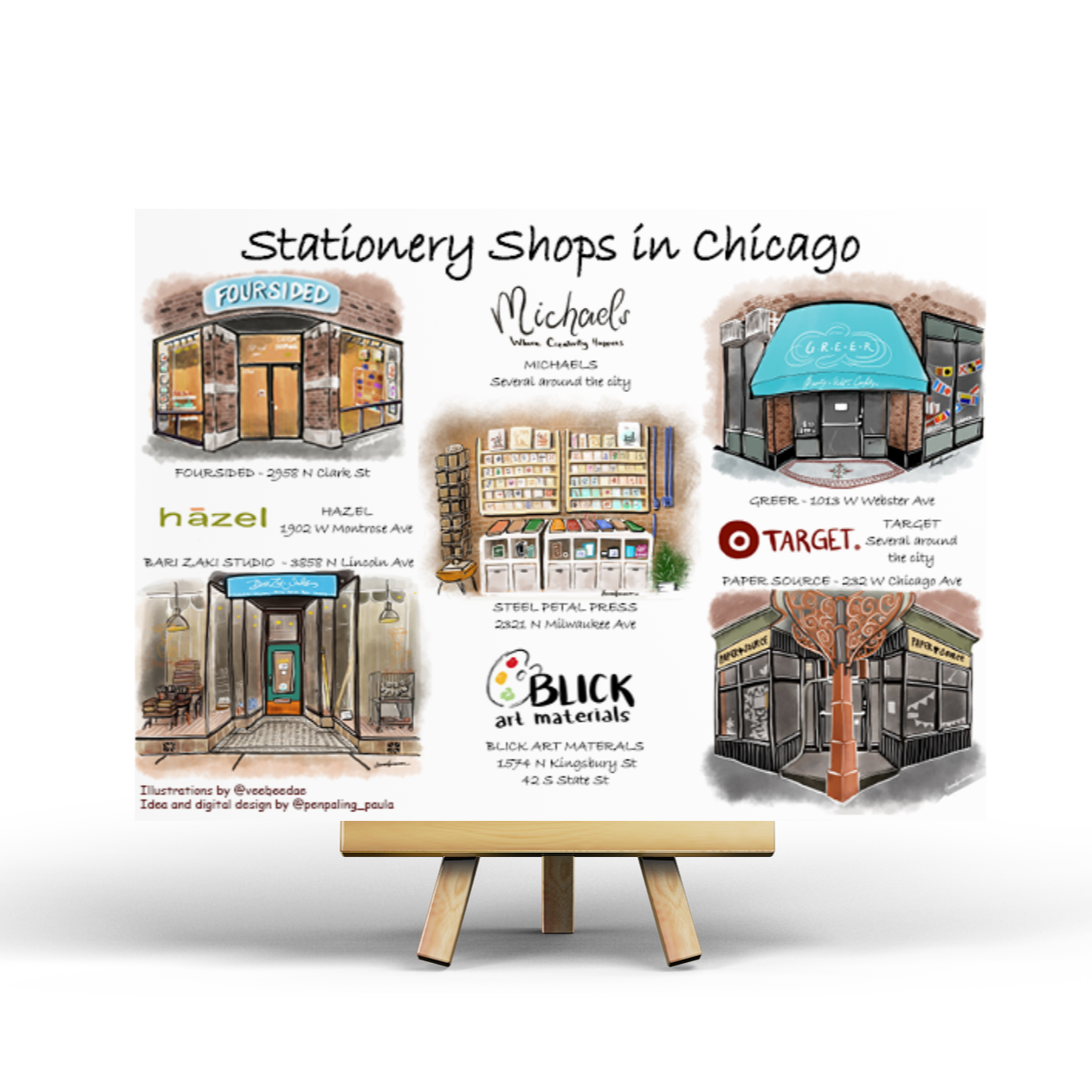 Stationery Shops in Chicago - Penpaling Paula Postcard