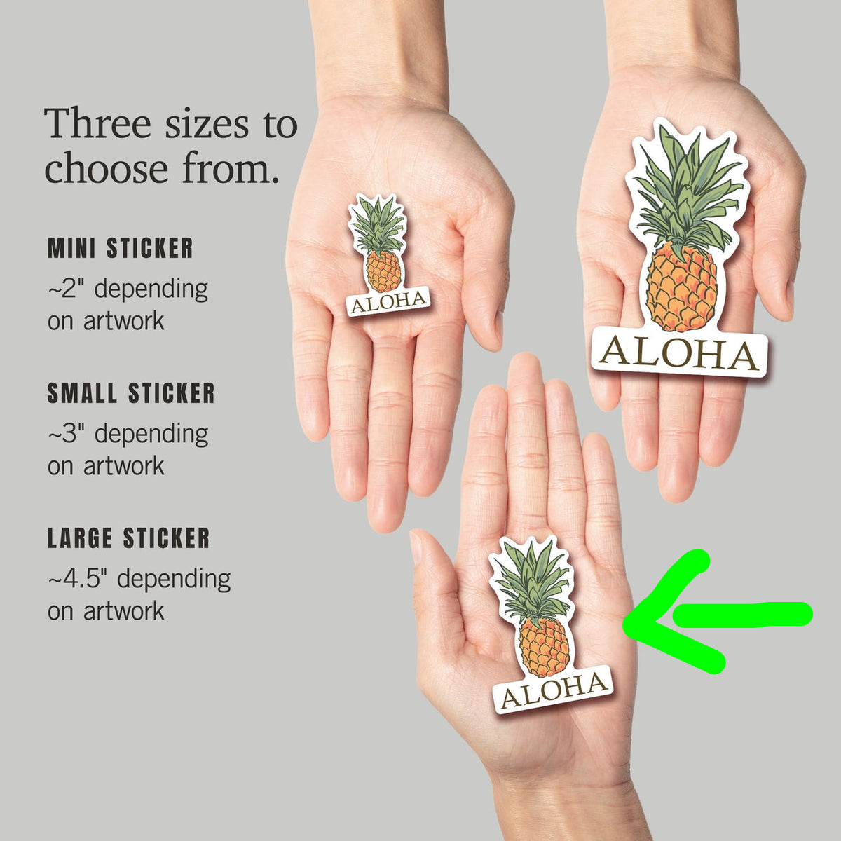 Aloha, Pineapple, Icon - vinyl sticker - Lantern Press