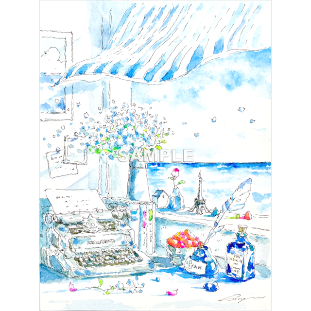Blue Letter - Shinya Uchida Postcard