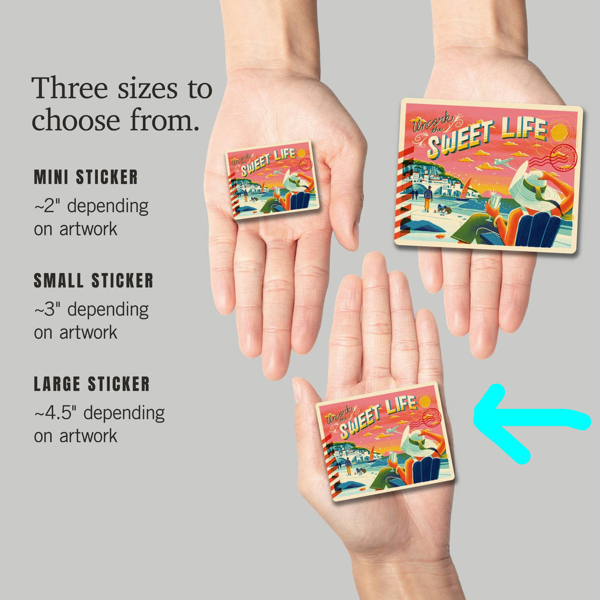 Uncork the Sweet Life - vinyl sticker - Lantern Press