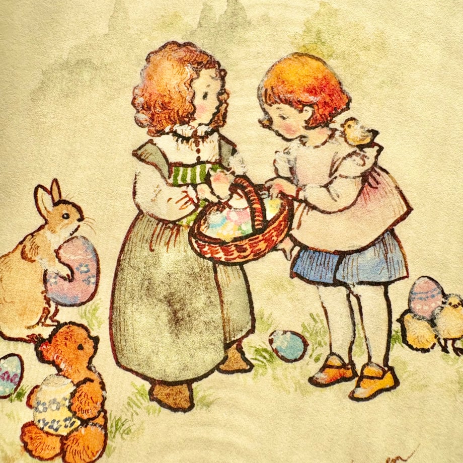 Collecting Easter Eggs - Krimgen postcard