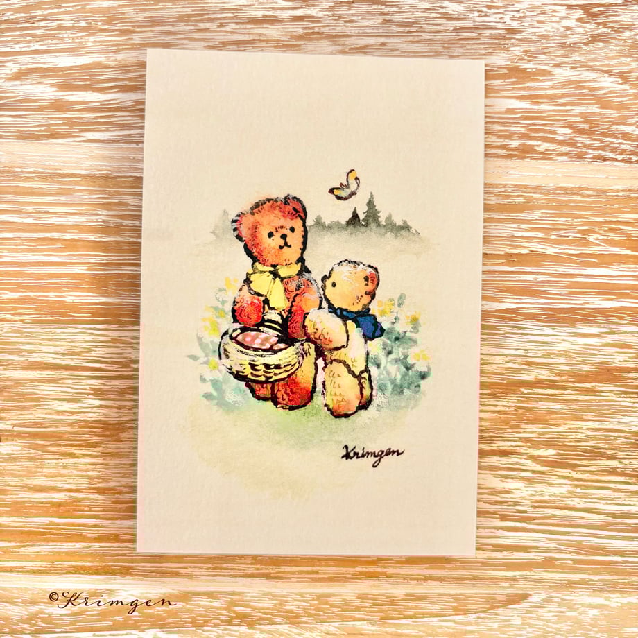 Interested in the butterfly - Krimgen postcard