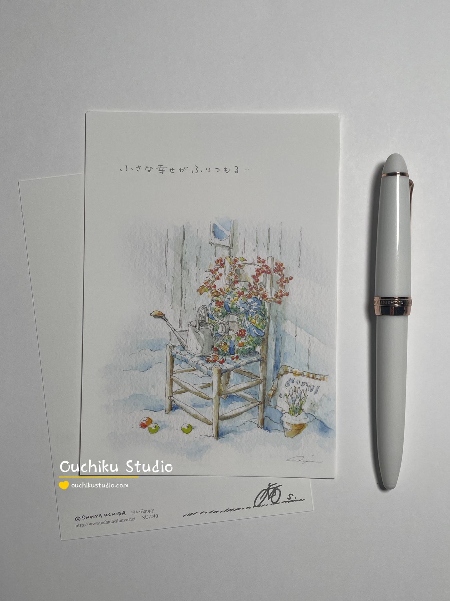 白いHappy - Shinya Uchida Postcard