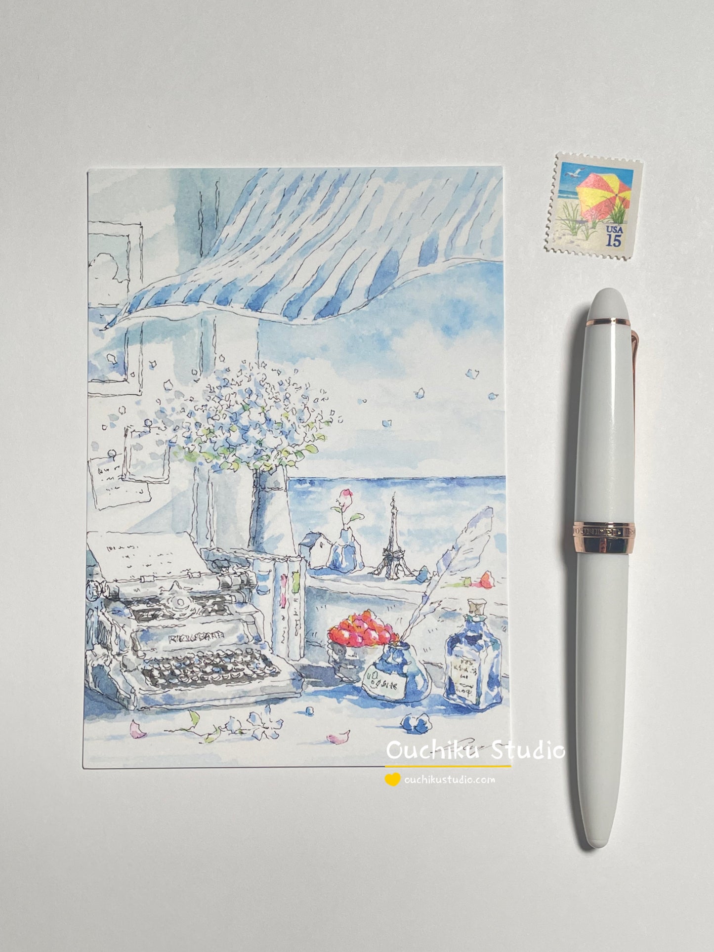Blue Letter - Shinya Uchida Postcard