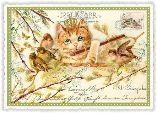 KATZE MIT QUERFLÖTE - PK952