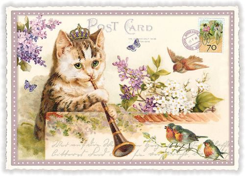 KATZE MIT FLÖTE, Cat - PK953