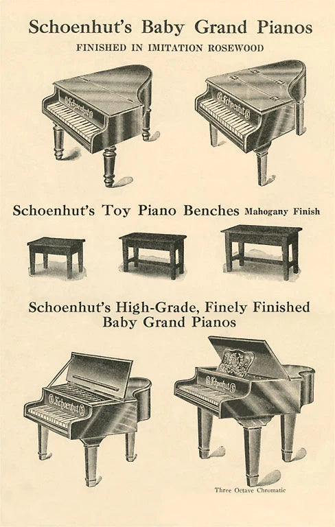 Selection of Toy Pianos - Vintage Image - Found Image postcard