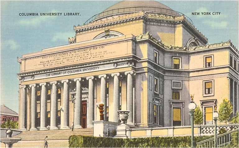 Columbia University Library, New York City - Vintage Image - Found Image postcard