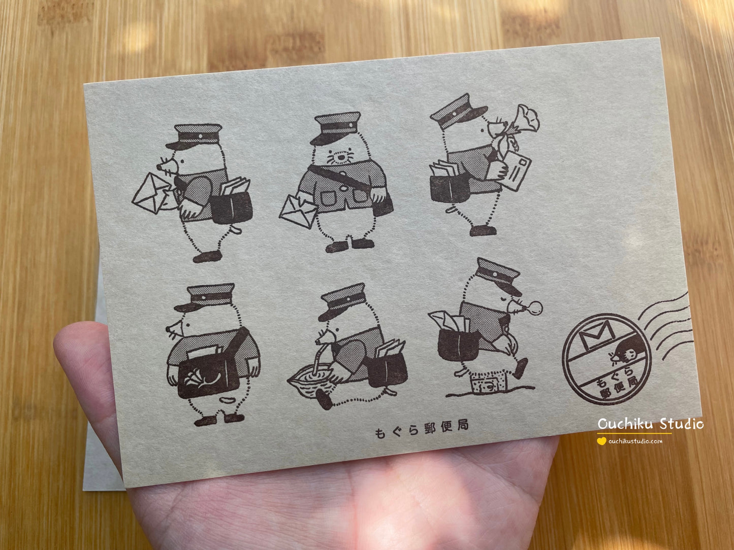 ハガキ・もぐら郵便局 - Kyupodo Letterpress postcard