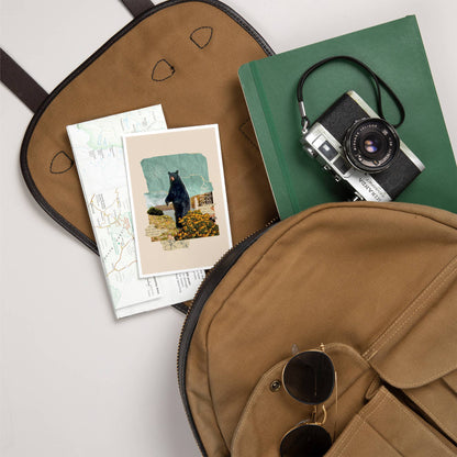 Retro Collage, Black Bear, Beacon - Lantern Press Postcard