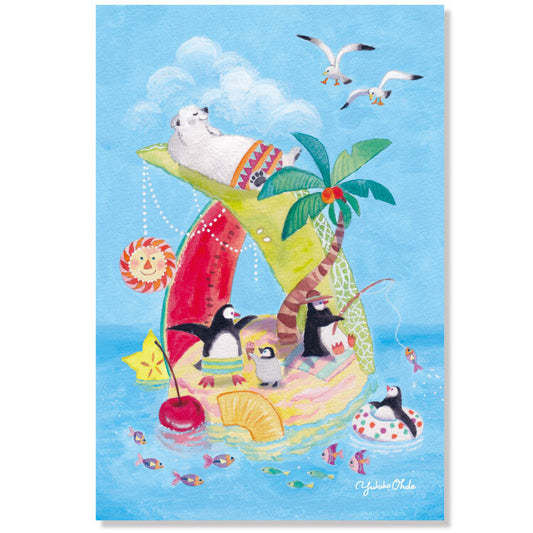 Summer Seaside, island - Yukako Ode Postcard
