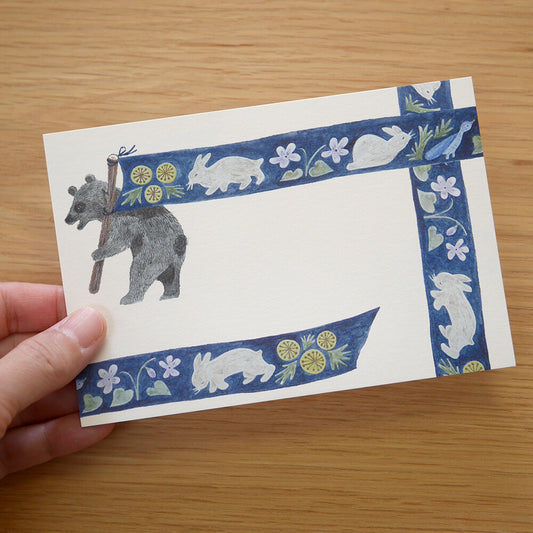 bear announcing spring - 4Legs postcards