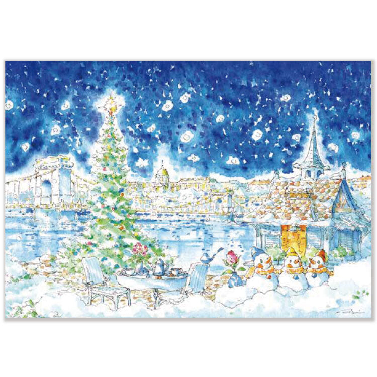 Danube Snow - Merry Christmas- Shinya Uchida Postcard