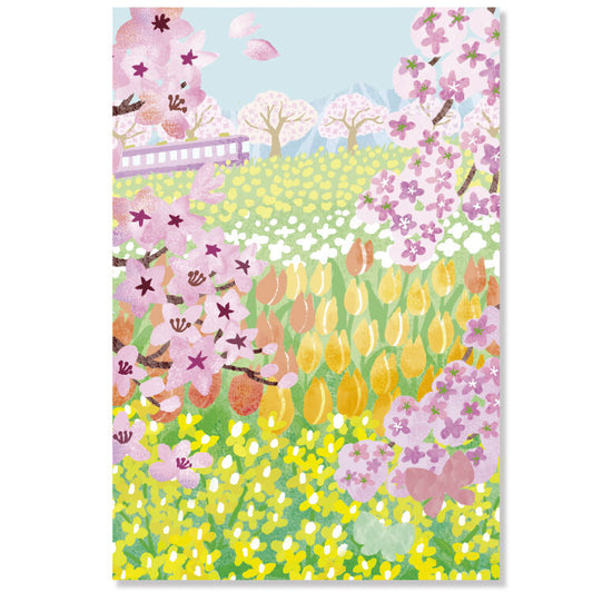 Spring Pattern - Flower Field - Kitamura Haruko Postcard