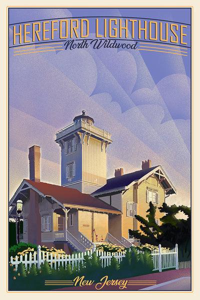 North Wildwood, New Jersey - Hereford Lighthouse - Litho - Lantern Press Postcard