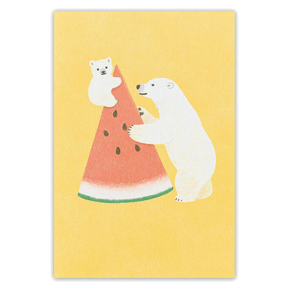 Polar bear and watermelon - NB.co postcard