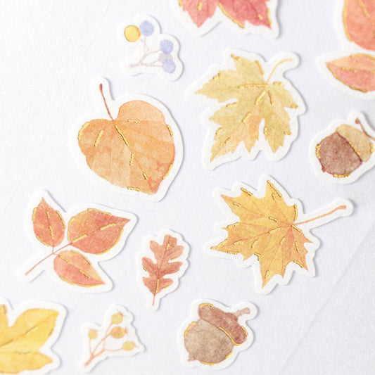 Japanese Seal Autumn Leaf - Decorative Stickers - NB.co