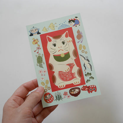 Maneki Cat - Cat in a picture book series- 4Legs postcards