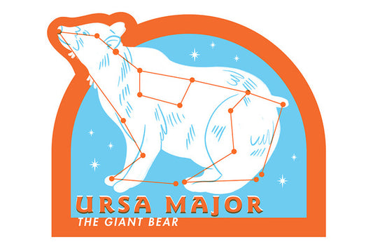 Drawings in the Stars Collection - Ursa Major, The Giant Bear Constellation - Contour - Lantern Press Postcard