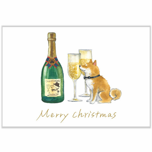 Shiba Inu and Champagne - Natsuka Murata Postcard