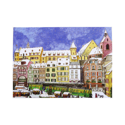 Christmas Streetscape in Basel - LUKA BASIC postcard