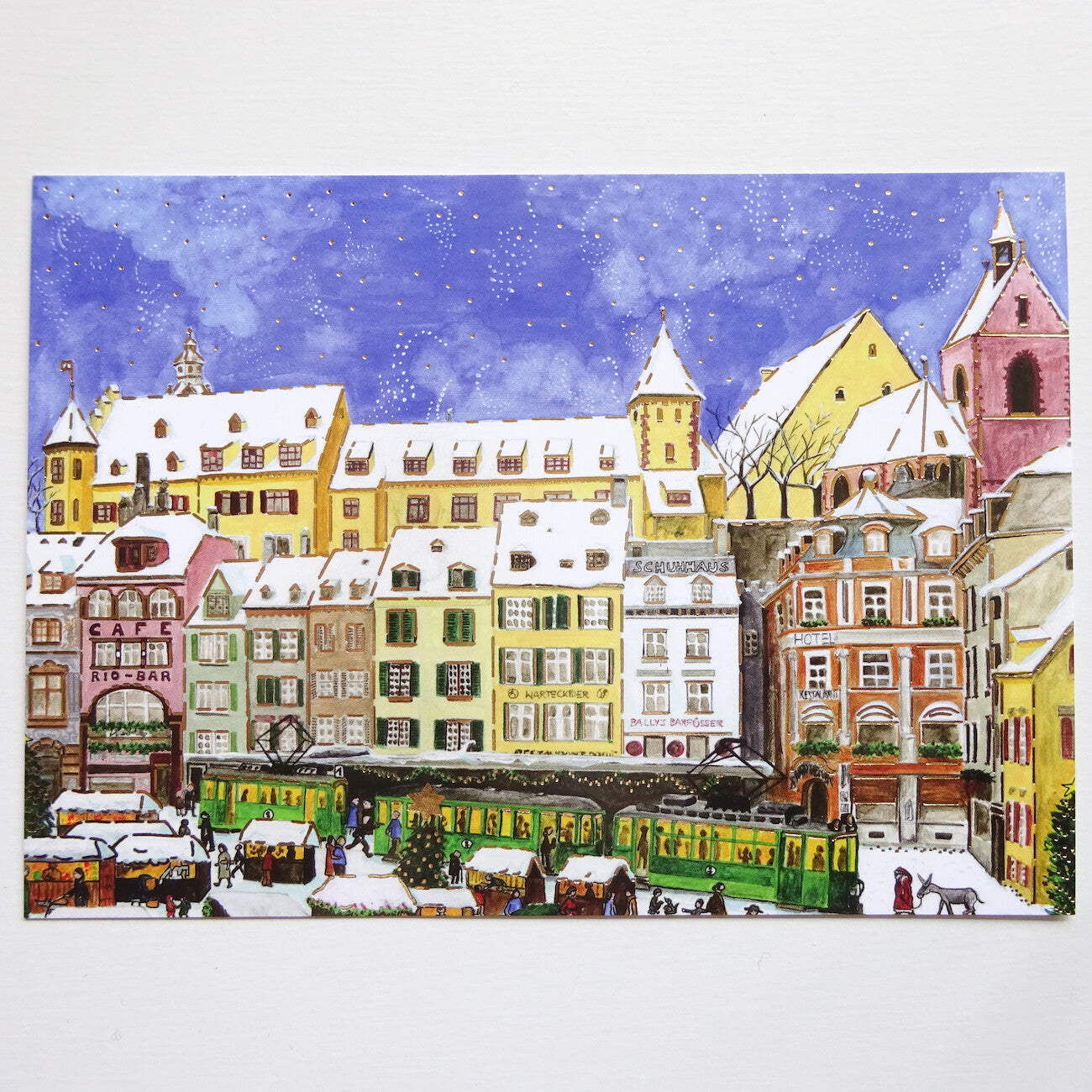 Christmas Streetscape in Basel - LUKA BASIC postcard