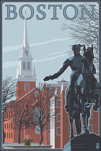 Boston, Massachusetts - Old North Church - Lantern Press Postcard