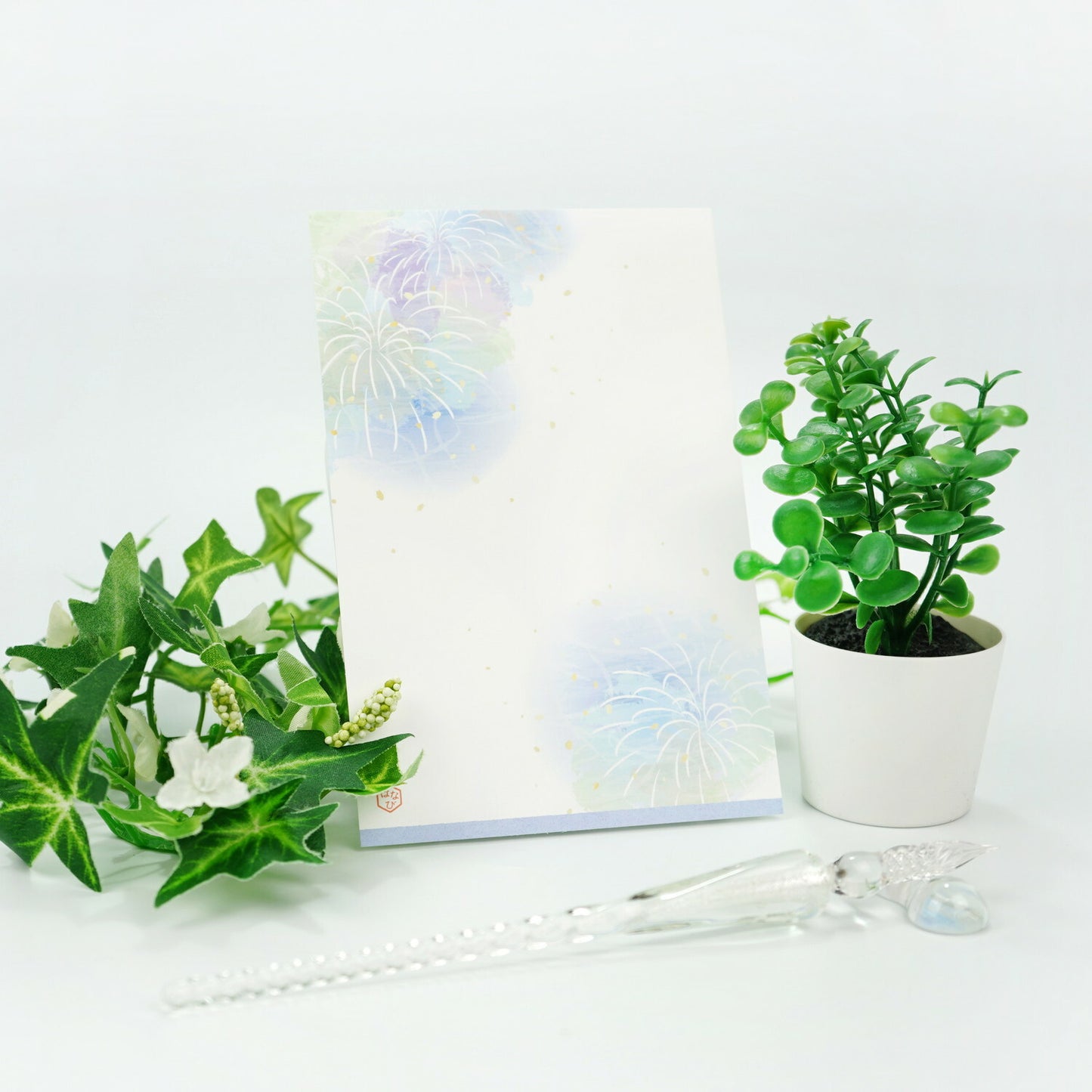 Fireworks, Blue - Frontia summer postcard