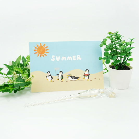 Penguin procession - Frontia summer postcard