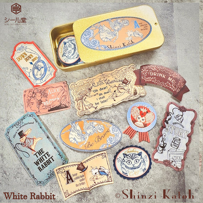 Alice In Wonderland Sticker Tin (White Rabbit) - SHINZI KATOH Stickers