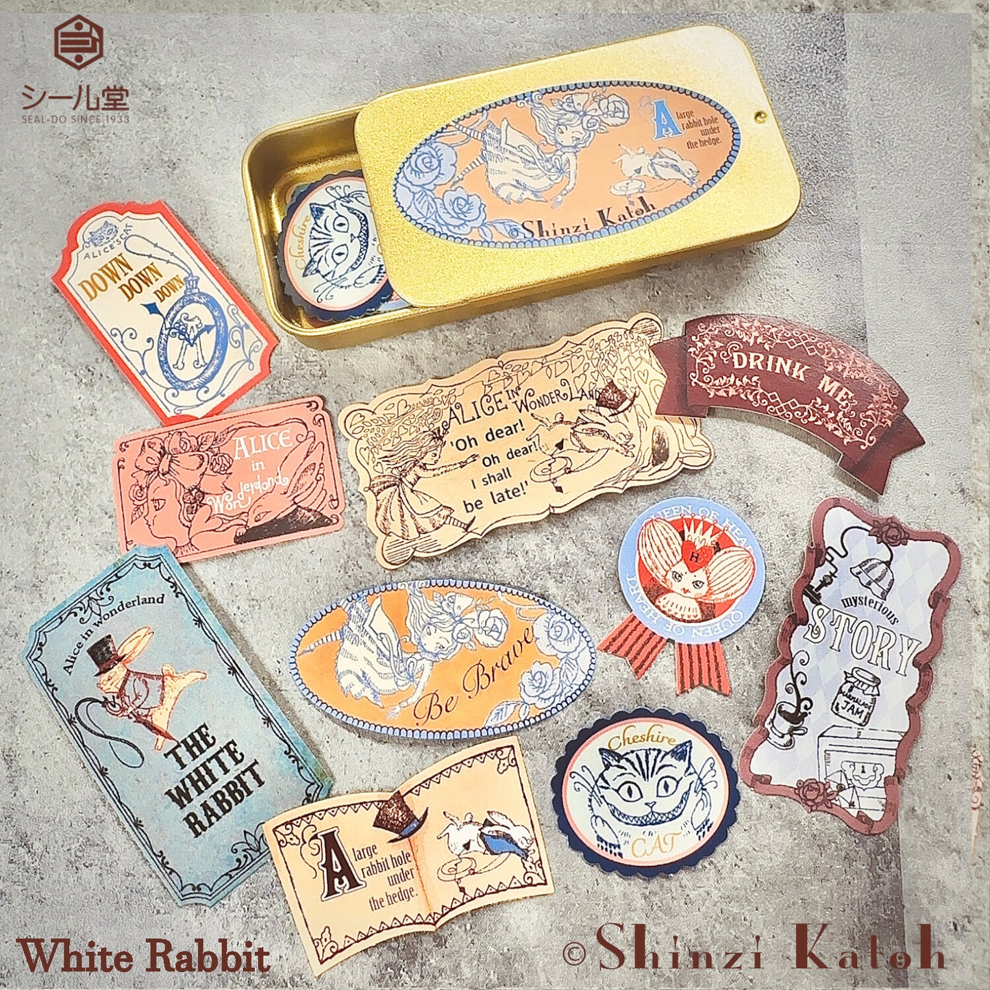 Alice In Wonderland Sticker Tin (White Rabbit) - SHINZI KATOH Stickers