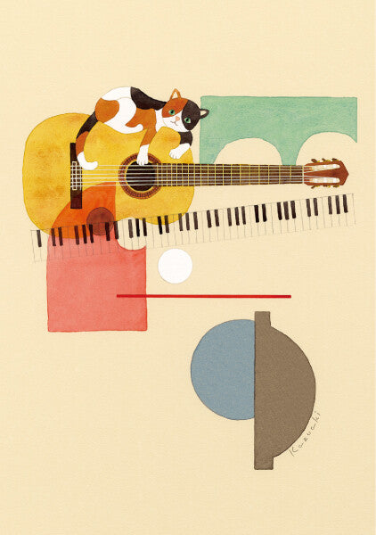 neko Guitar - Kazuaki Yamada Postcard
