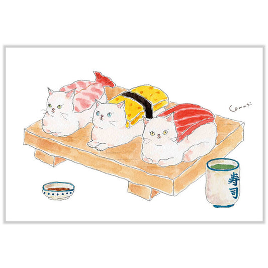 Sushi Kitten - TOCORO COMUGI Postcard