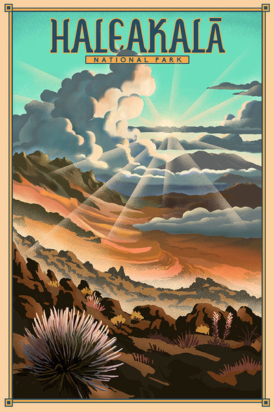 Haleakalā National Park - Lithograph National Park Series - Lantern Press Postcard