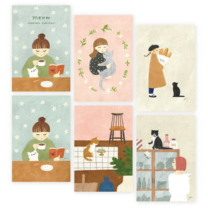 MEOW - Mariko Fukuoka postcard pad