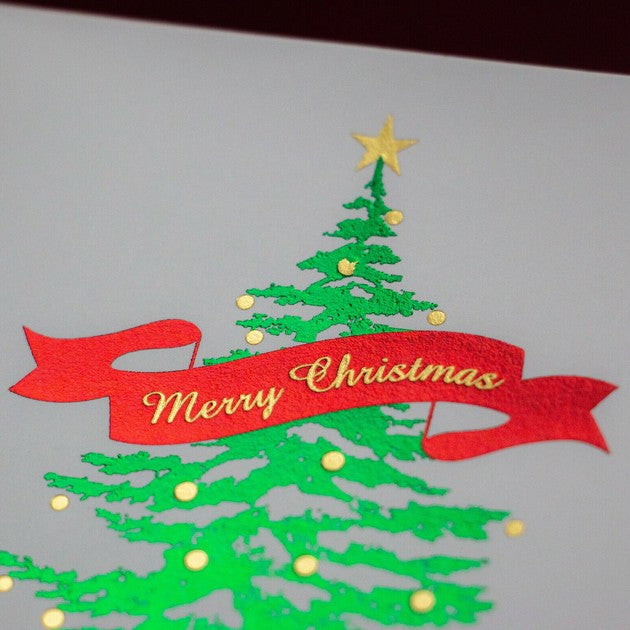 Christmas Tree - RUKKAKU Gold Foil Postcard