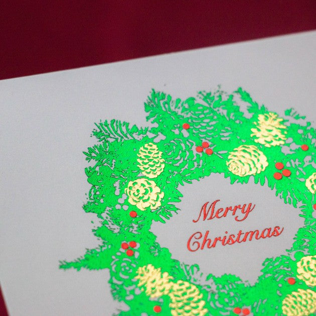 Wreath - RUKKAKU Gold Foil Postcard