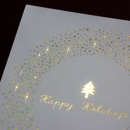 round tree - RUKKAKU Gold Foil Postcard